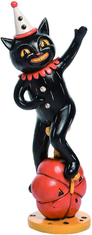 Vintage Halloween Circus Character Figures – Tabletop Halloween Decoration (Black Cat)