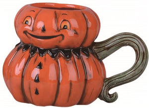 Vintage Halloween Fall Jack-o-Lantern Pumpkin Character Ceramic Coffee Mug Cup Tableware
