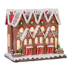 12-Inch Whimsical Lighted Gingerbread Town House – Tabletop Christmas Decoration