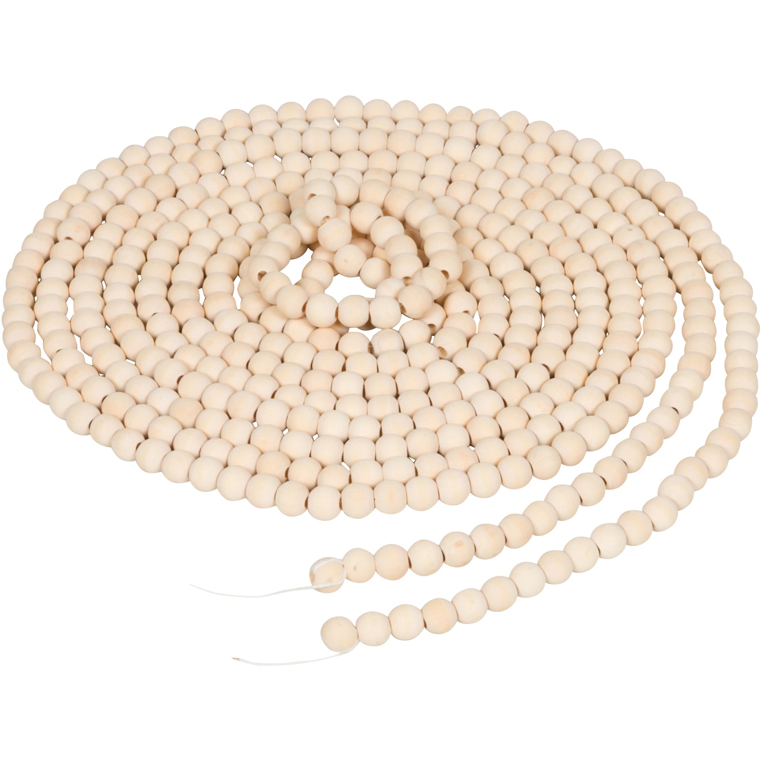 18-Foot Extra Long Rustic Unfinished Wood Bead Garland Christmas Tree Decoration