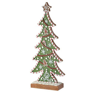 15-Inch Whimsical Pastel Gingerbread Christmas Tree Decoration