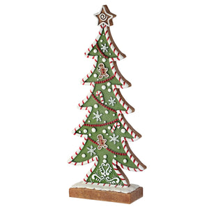 15-Inch Whimsical Pastel Gingerbread Christmas Tree Decoration