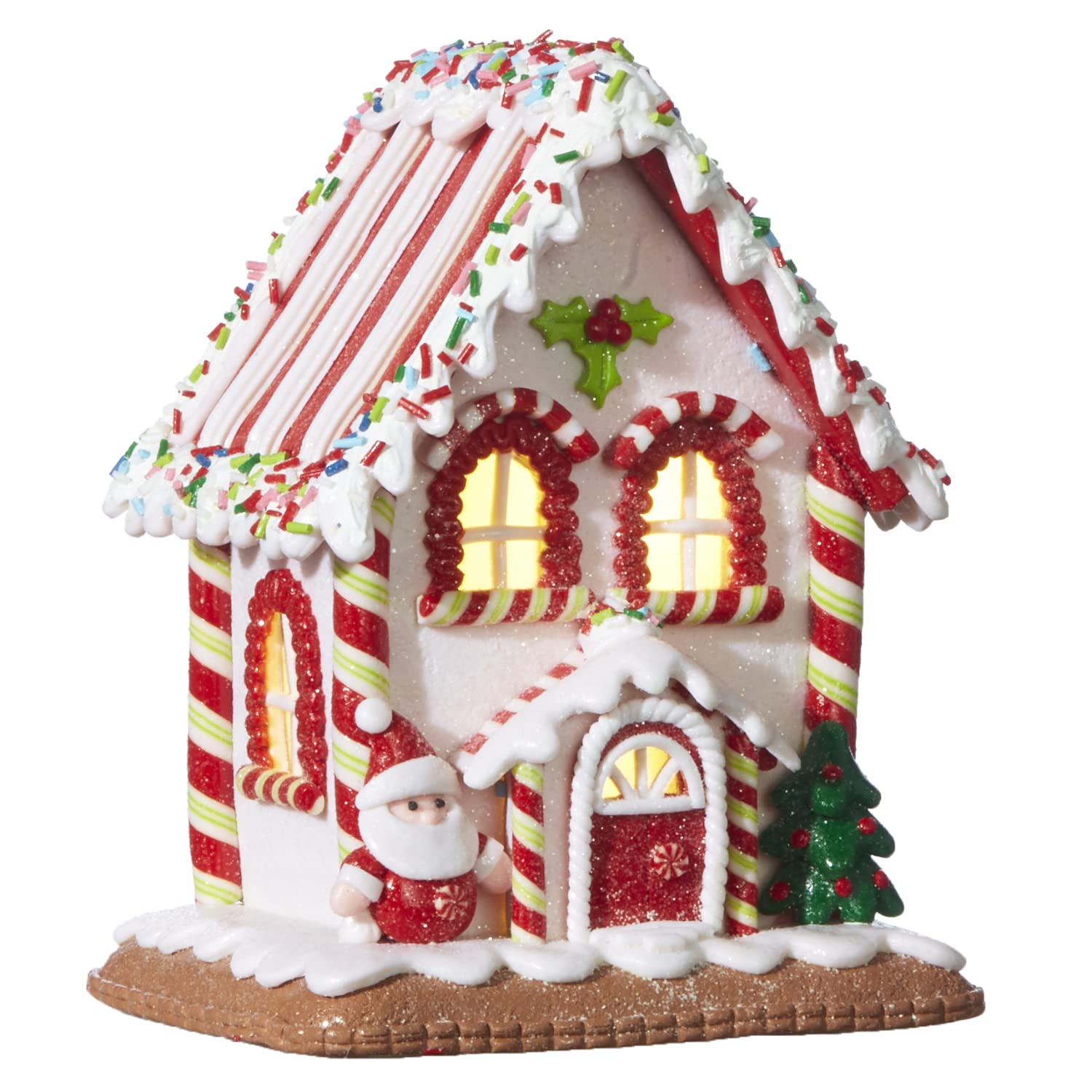 One Holiday Way 9-Inch Light Up Faux Gingerbread House