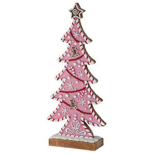 15-Inch Whimsical Pastel Gingerbread Christmas Tree Decoration