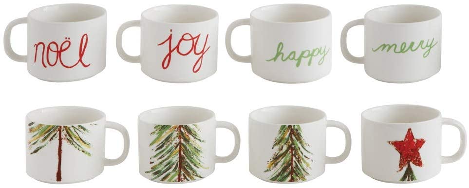 Christmas Tree Mugs Set of 4