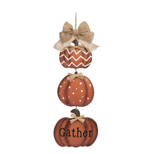 Tiered Vertical Rustic Pumpkin Welcome Sign Wall Art - Wall Hanging Fall Decoration