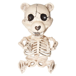 Creepy Teddy Bear Skeleton Prop – Tabletop Halloween Decoration