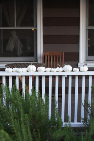 Artificial White Pumpkins Wedding Decor Halloween Fall Table Decoration, 12 Piece Set