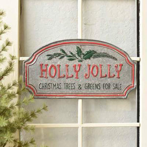 18-Inch Rustic Vintage Metal Ornament Shaped Holly Jolly Christmas Sign - Country Farmhouse Indoor Outdoor Wall Decoration - Front Door Hanging Plaque Home Decor