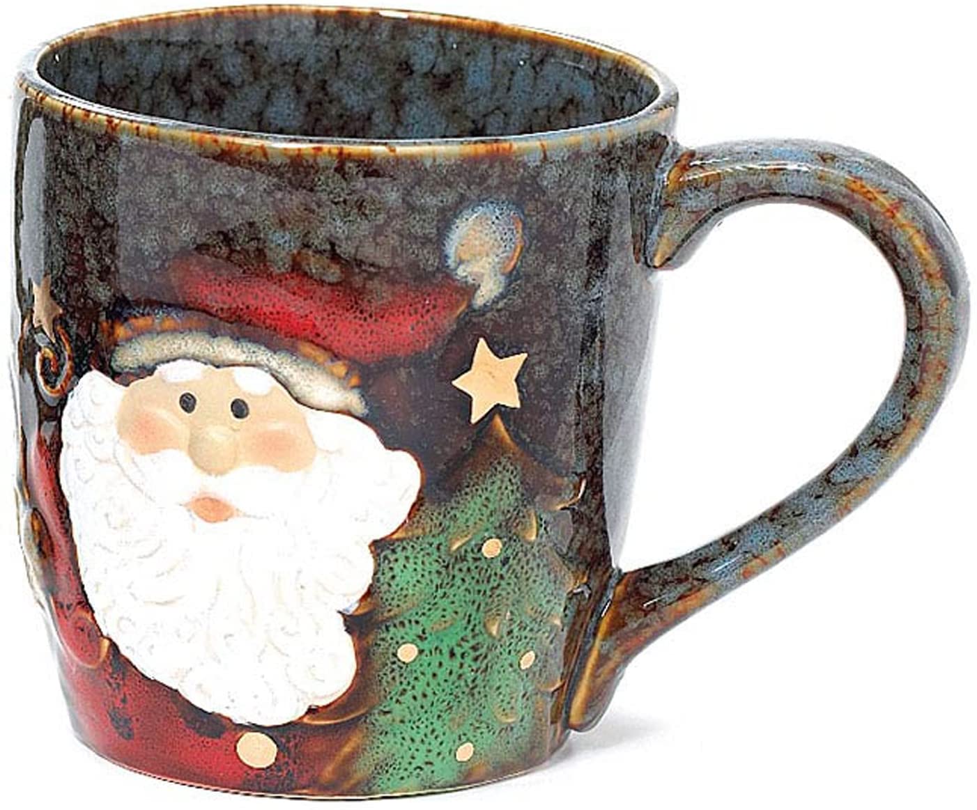 Large 18 Oz Marbleized Porcelain Santa w/Christmas Tree Coffee Mug – M -  One Holiday Way