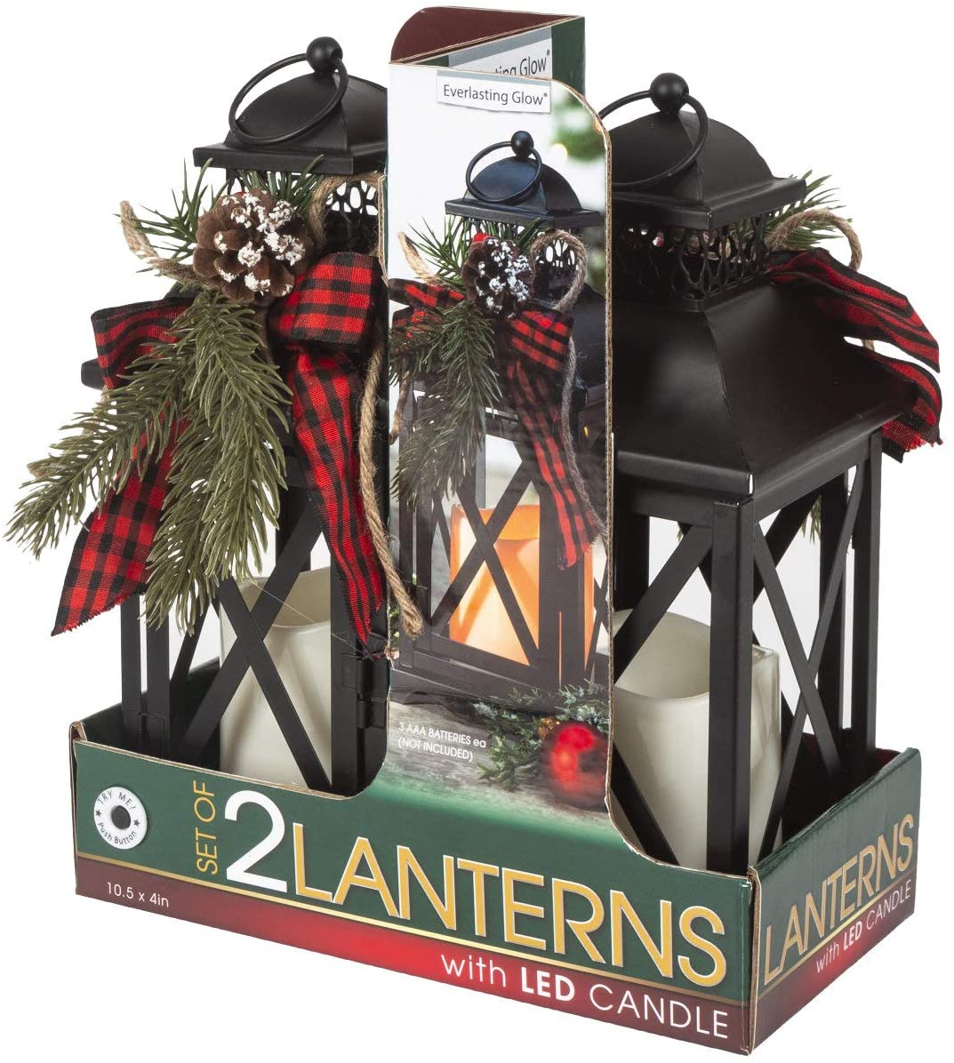 Outdoor LED Holiday Lanterns, Set of 2