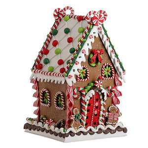 14-Inch Playful Christmas Gingerbread House – Tabletop Christmas Decoration