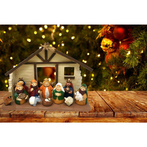 Large Size Kids Christmas Nativity Scene with Creche, Set of 12 Figures by One Holiday Lane