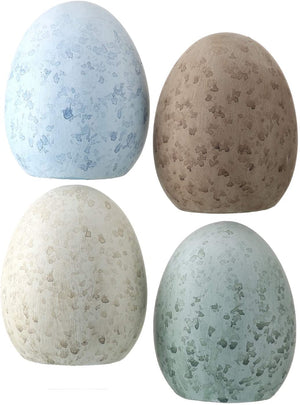 Set of 4 -Inch Speckled Neutral Terra Cotta Easter Eggs - Party Table Decoration - Spring Home Decor