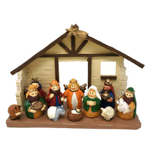 Large Size Kids Christmas Nativity Scene with Creche, Set of 12 Figures by One Holiday Lane