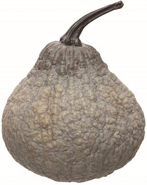 Rustic 8-Inch Artificial Gray Gourd Faux Pumpkin with Realistic Texture - Fall Tabletop Decoration