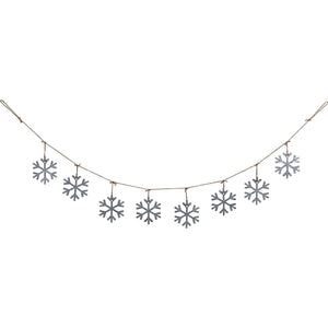 70 Inch Galvanized Metal Snowflake Garland Holiday Decoration