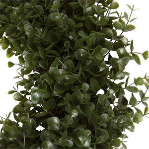 Orchid & Ivy 18-Inch Green Artificial Boxwood Wreath with Burlap Hanging Ribbon - Outdoor Indoor All-Weather Farmhouse Decor Front Door Wall Hanging Christmas Decoration