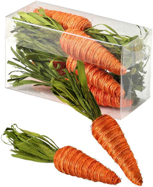 Set of 6 Rustic Twine Carrots in Gift Box – Tabletop Spring Decoration