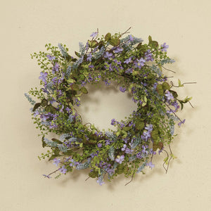 18-Inch Natural Twig Wreath with Lavender, Berries, and Greenery – Front Door Wreath for Spring and Summer