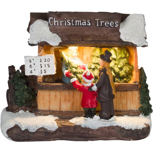 Miniature LED Light-Up Christmas Shops Holiday Decorations - 2 variants