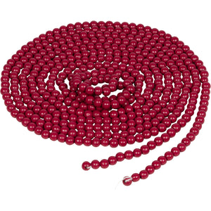 18-Foot Extra Long Rustic Cranberry Dark Red Wood Bead Garland Christmas Tree Decoration