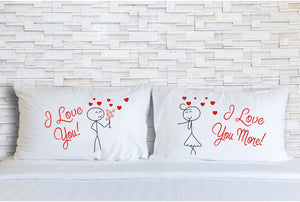Rubies & Ribbons I Love You, I Love You More Embroidered Pillowcases for Couples - His and Hers Birthday, Valentines Day, Anniversary, Set of 2 Pillow Covers
