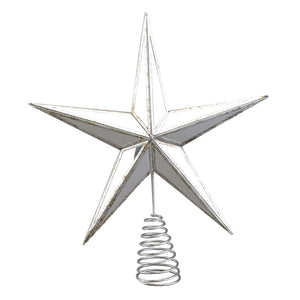 Antique Gold or Silver Mirrored Star Christmas Tree Topper - Tree Ornament Holiday Decoration