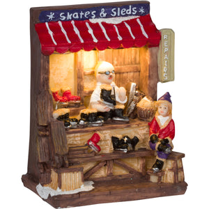 Miniature LED Light-Up Christmas Shops Holiday Decorations (Skates & Sleds)